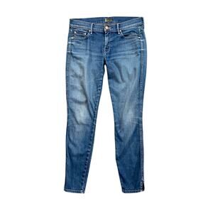 Mother Jeans Womens 27 Deni The Vamp Skinny Ankle Slits Stretch Zip Fly